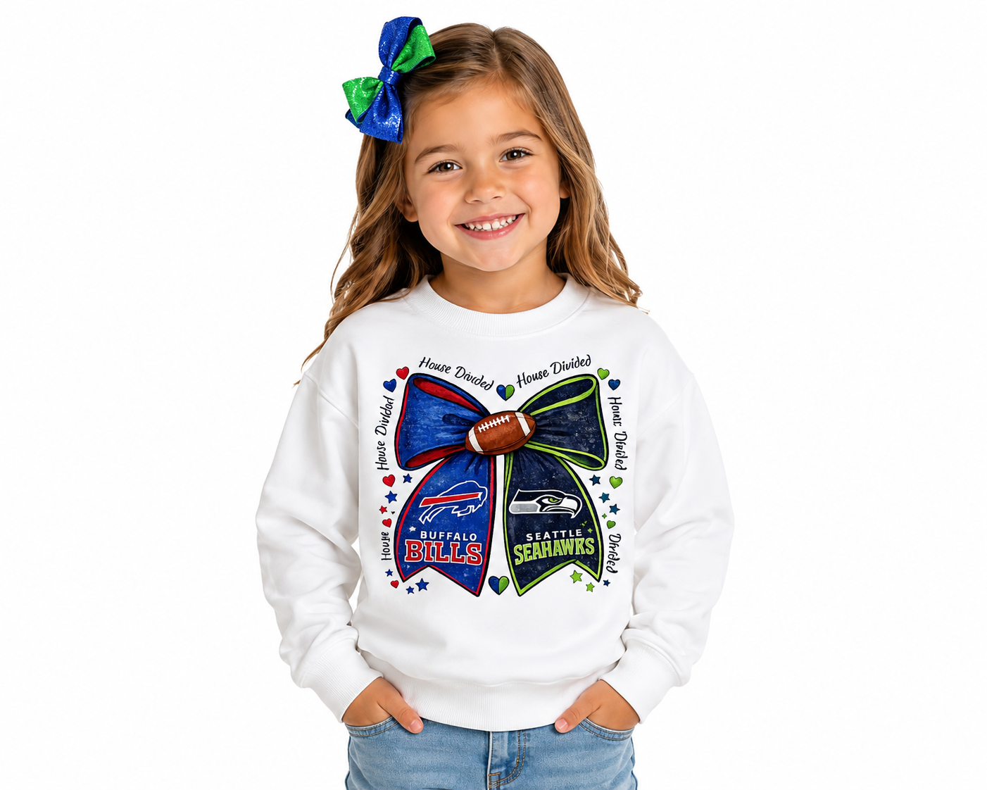 CUSTOM House Divided Toddler Girls Women's Crew Neck