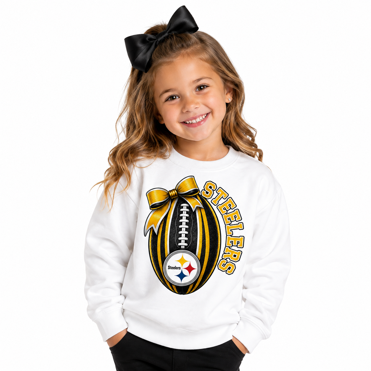 Pittsburgh Steelers Toddler Youth Girls Women's Crew Neck