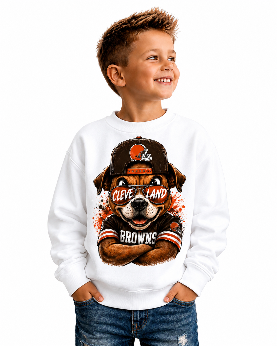 Cleveland Browns Toddler Youth Boys Crew Neck