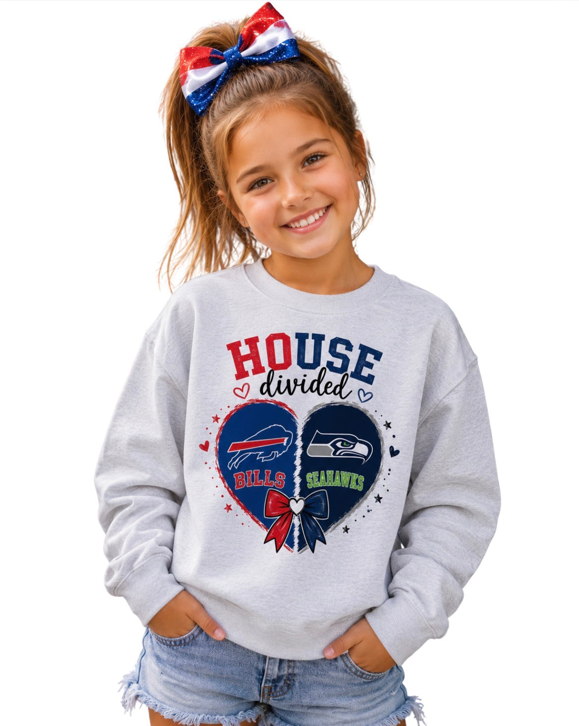 CUSTOM House Divided Toddler Girls Women's Crew Neck