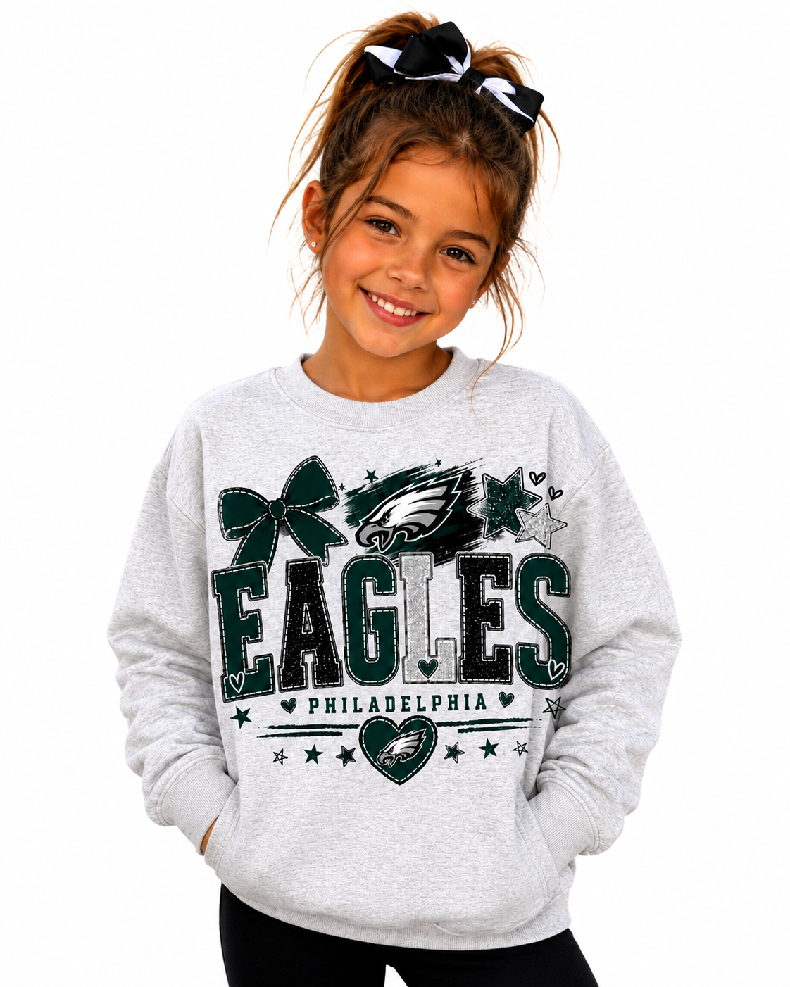 Philadelphia Eagles Girls Women's Crew Neck