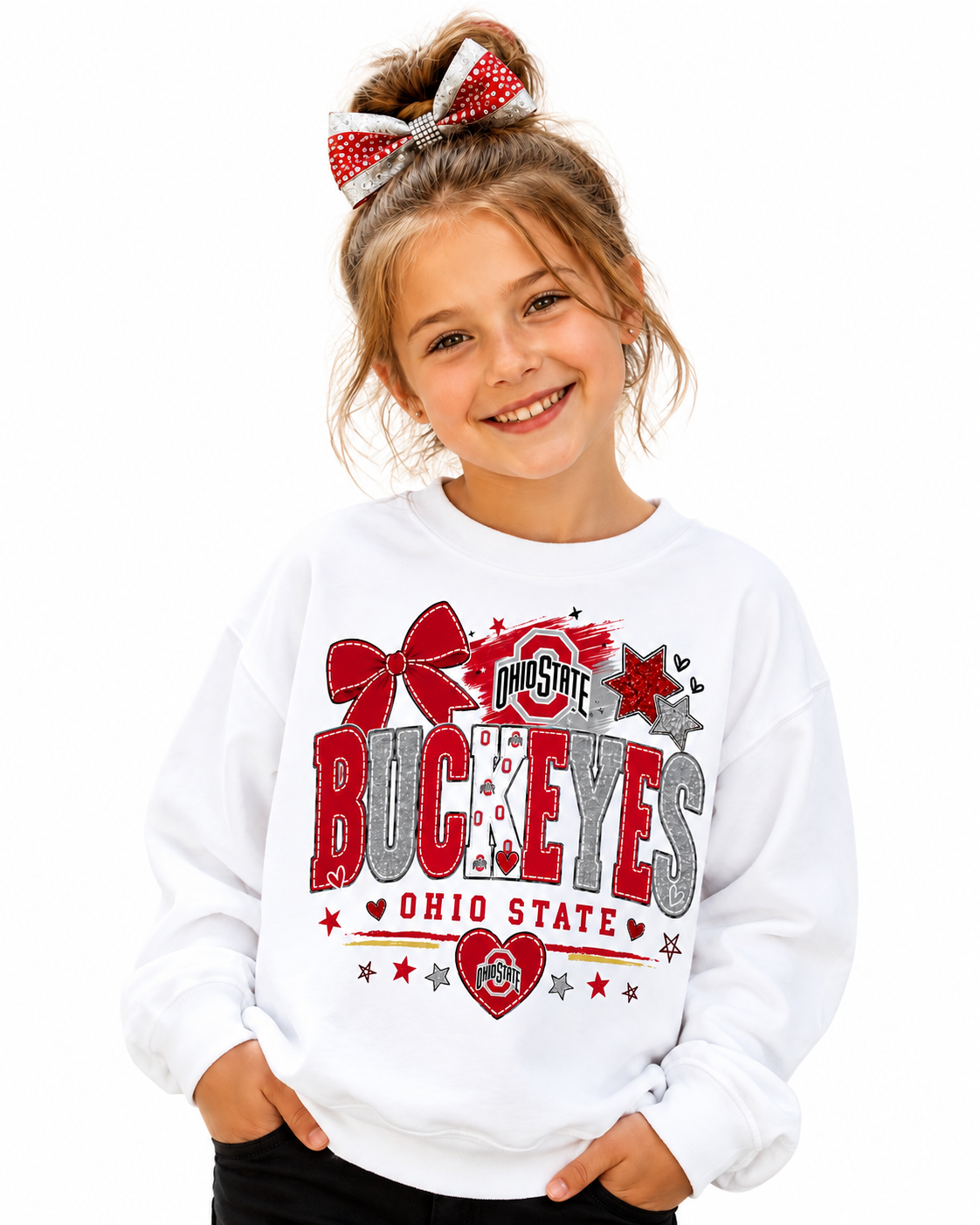 Ohio State Buckeyes Girls Women's Crew Neck