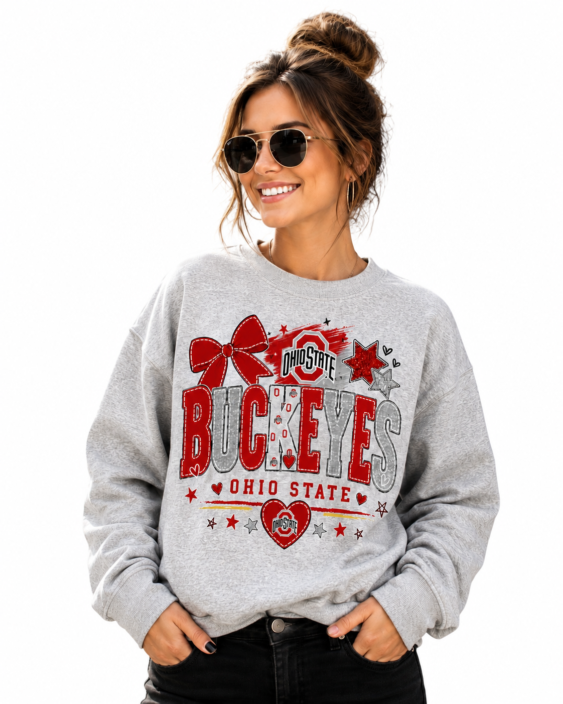 Ohio State Buckeyes Girls Women's Crew Neck