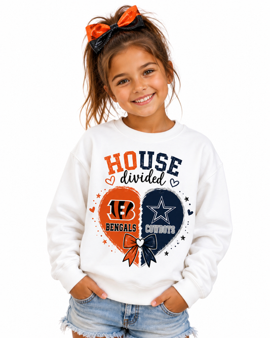 CUSTOM House Divided Toddler Girls Women's Crew Neck