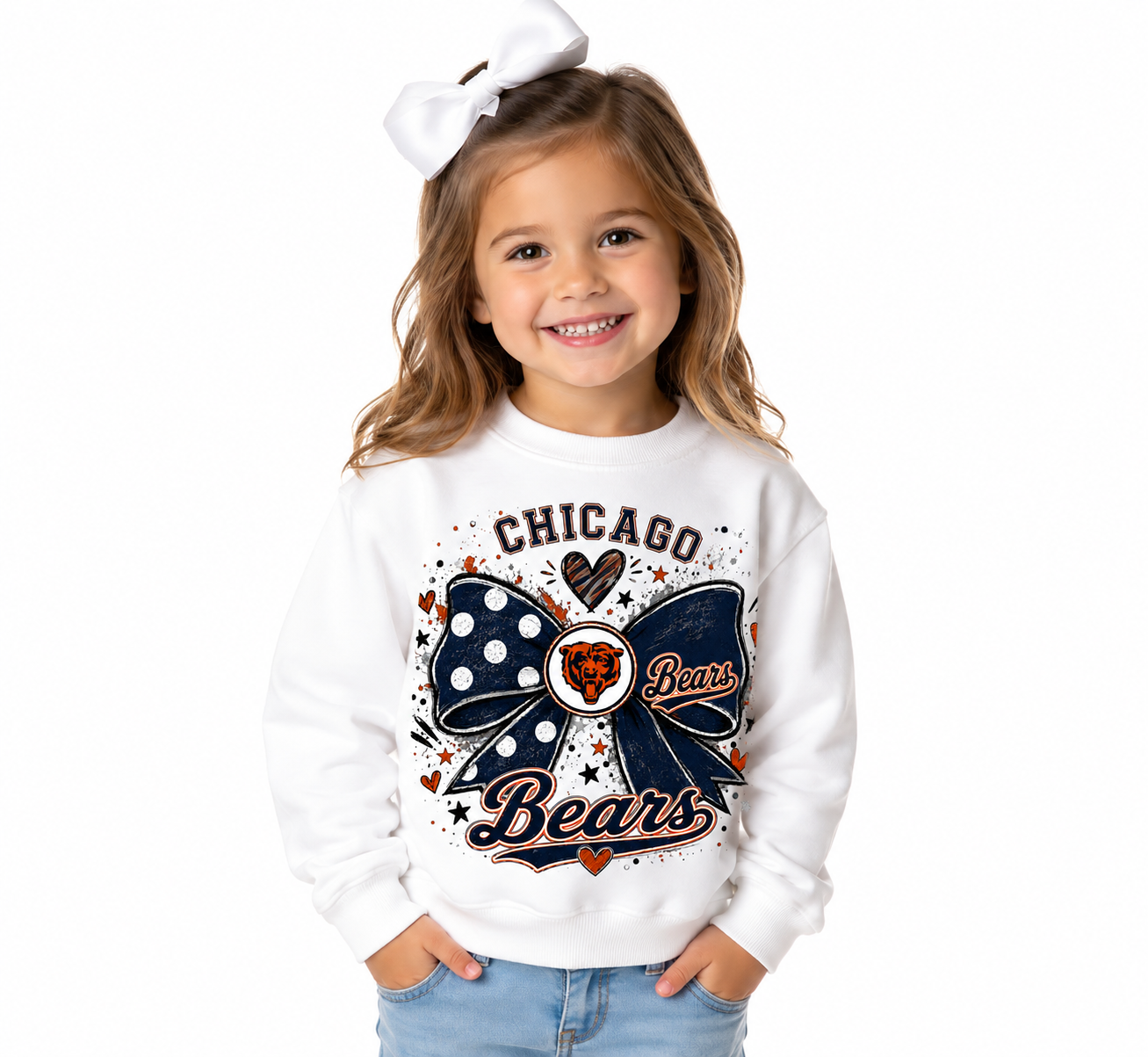 Chicago Bears Toddler Youth Girls Womens Adult Crew Neck