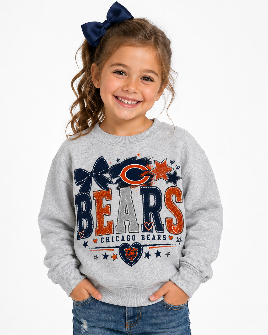 Chicago Bears Toddler Youth Girls Womens Adult Crew Neck