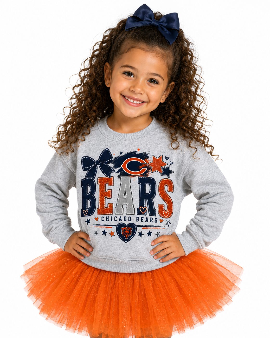 Chicago Bears Toddler Youth Girls Womens Adult Crew Neck
