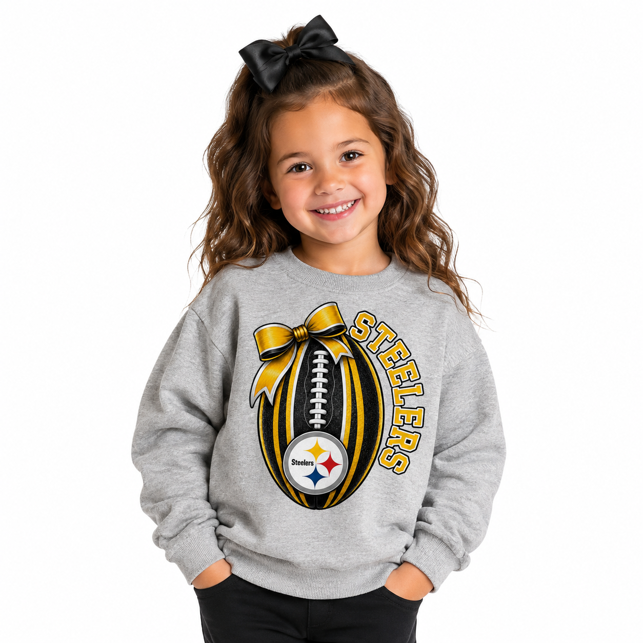Pittsburgh Steelers Toddler Youth Girls Women's Crew Neck