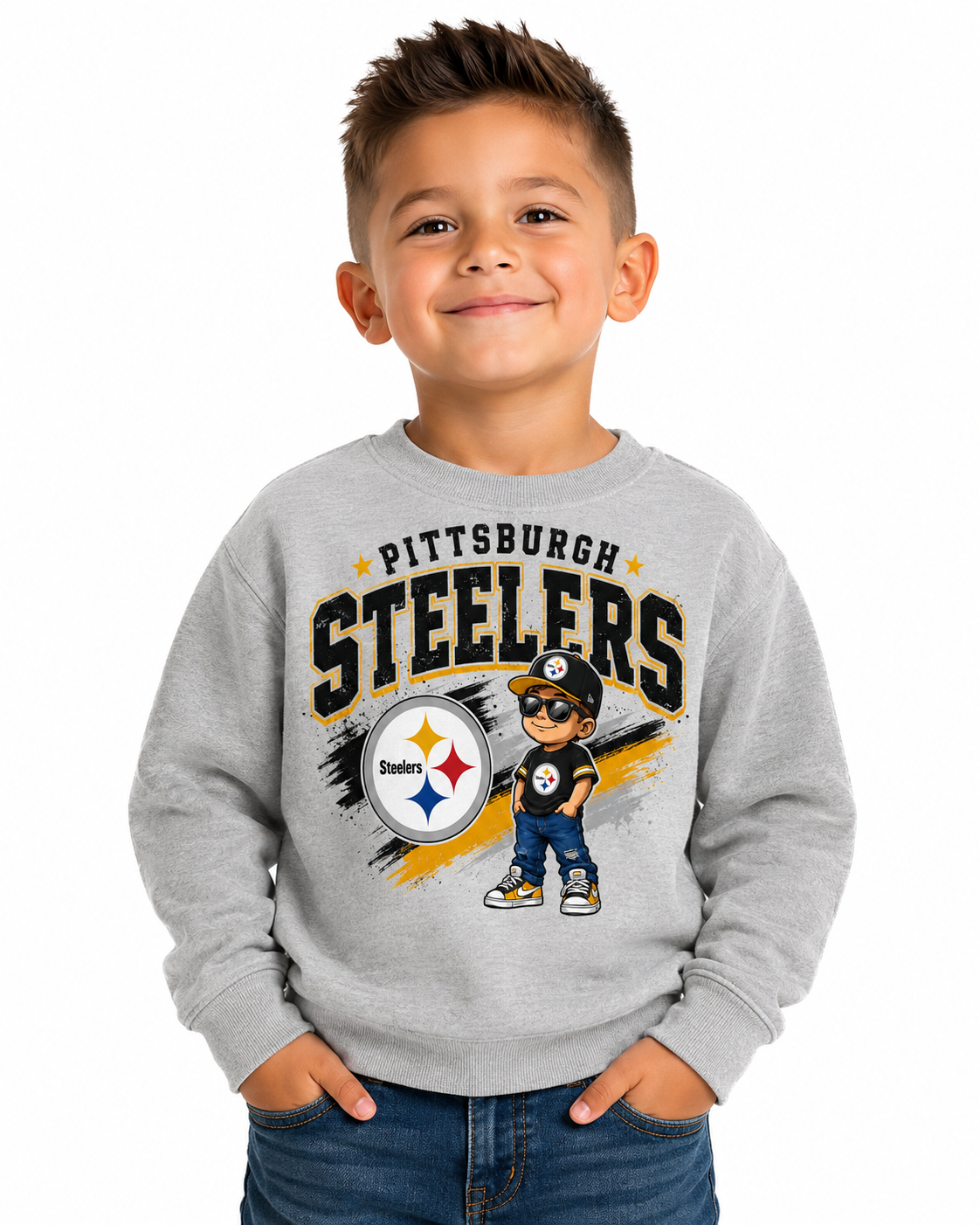 Pittsburgh Steelers Toddler Youth Boys Crew Neck