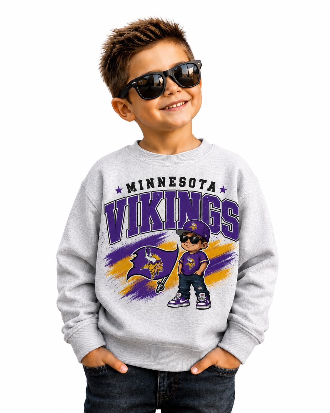 Minnesota Vikings Boy Toddler Youth Adult Crew Neck