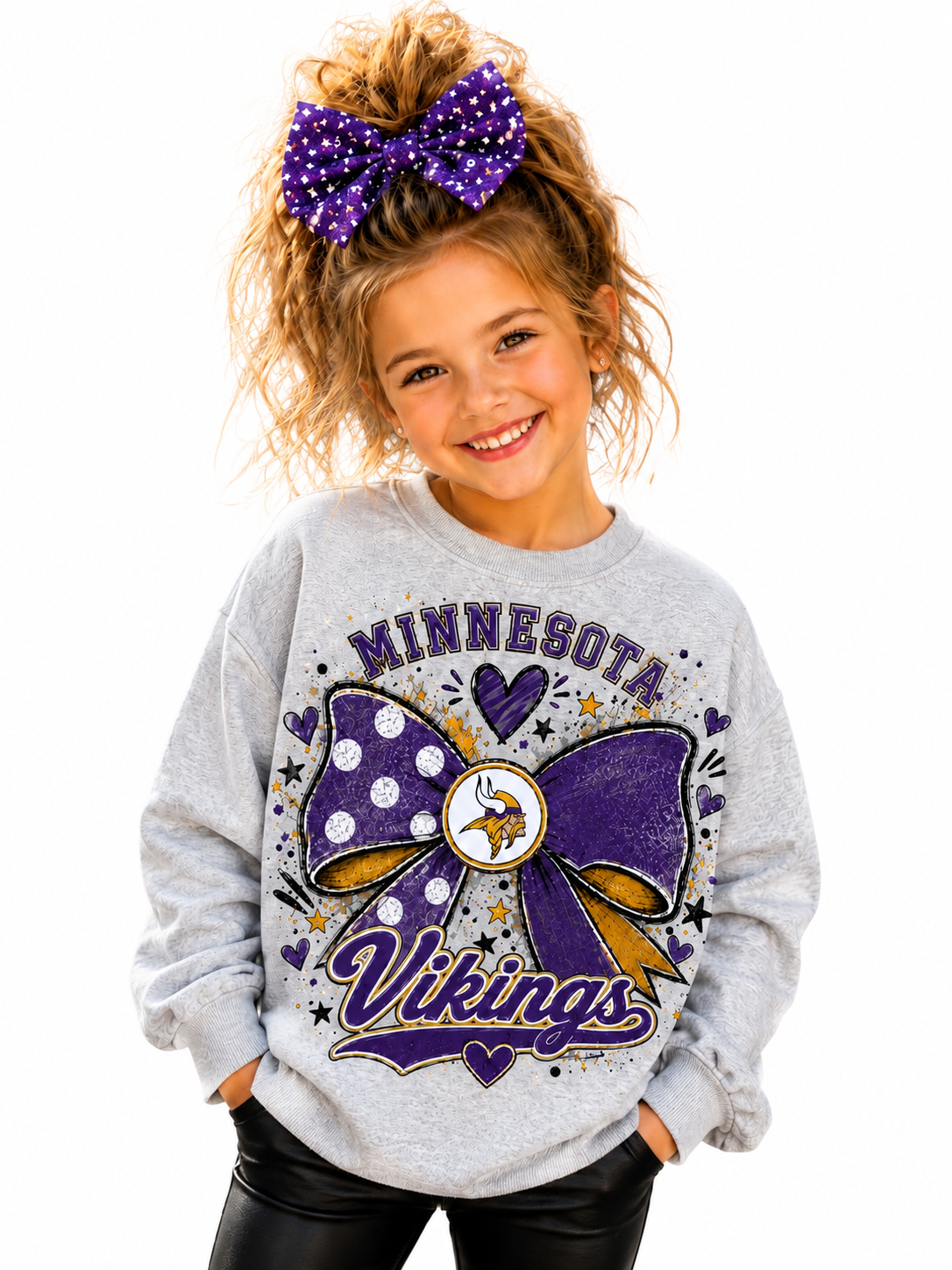 Minnesota Vikings Girl Womens Crew Neck