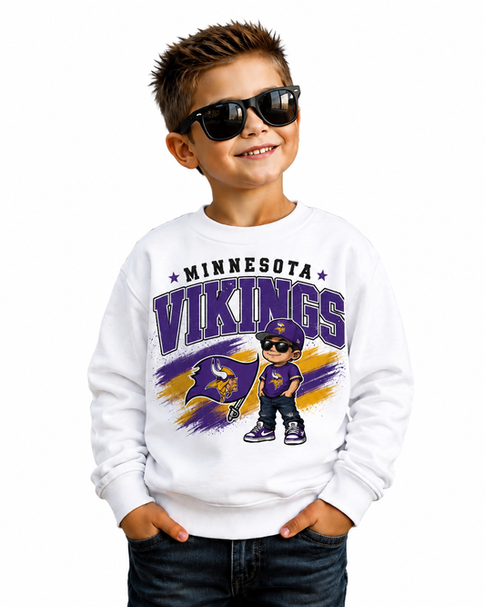 Minnesota Vikings Boy Toddler Youth Adult Crew Neck