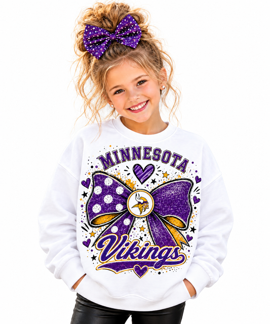 Minnesota Vikings Girl Womens Crew Neck