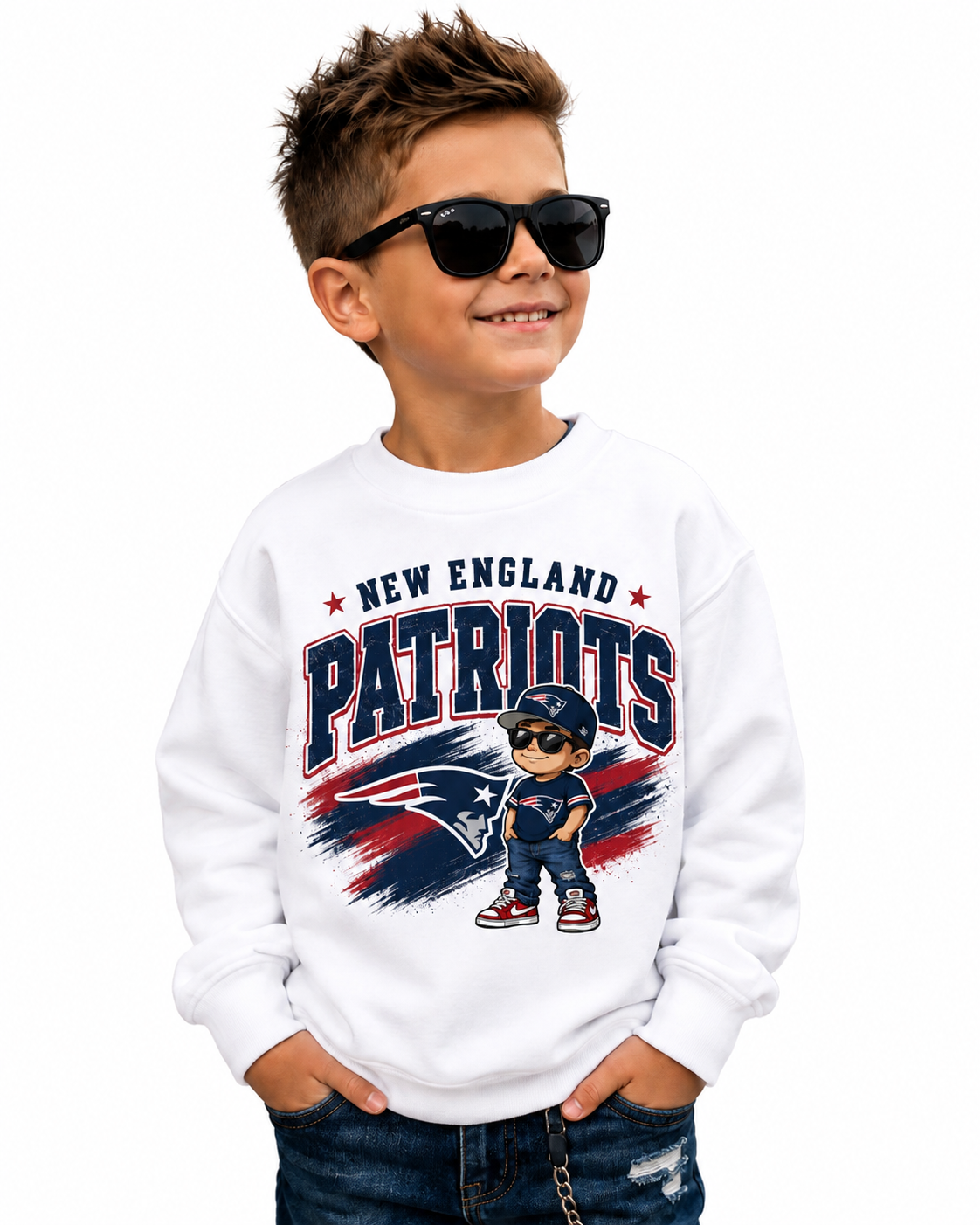 New England Patriots Toddler Youth Boys Crew Neck
