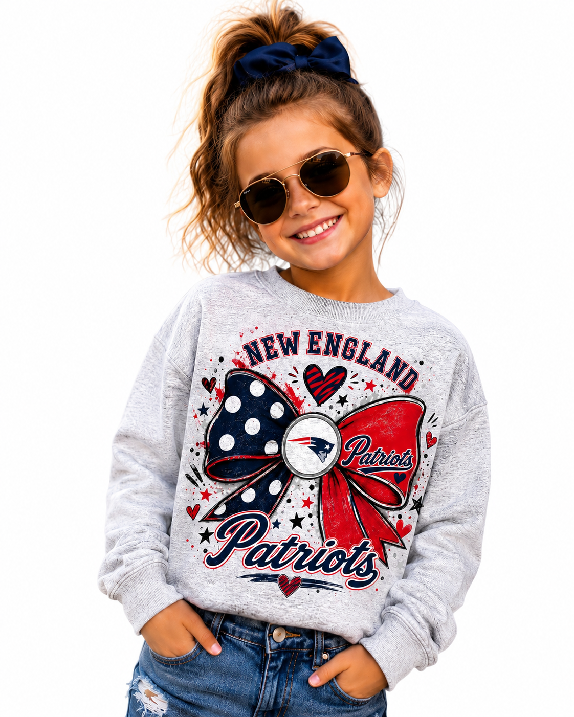 New England Patriots Girls Women's Crew Neck