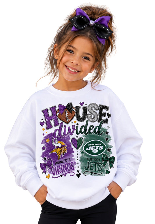 CUSTOM House Divided Toddler Girls Women's Crew Neck