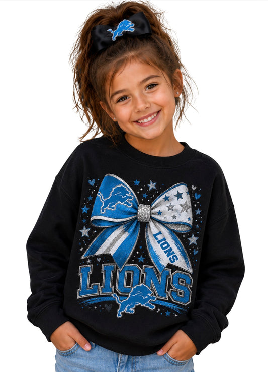 Detroit Lions Toddler Youth Girls Women's Crew Neck