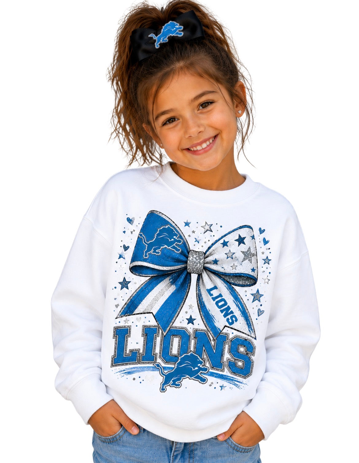 Detroit Lions Toddler Youth Girls Women's Crew Neck