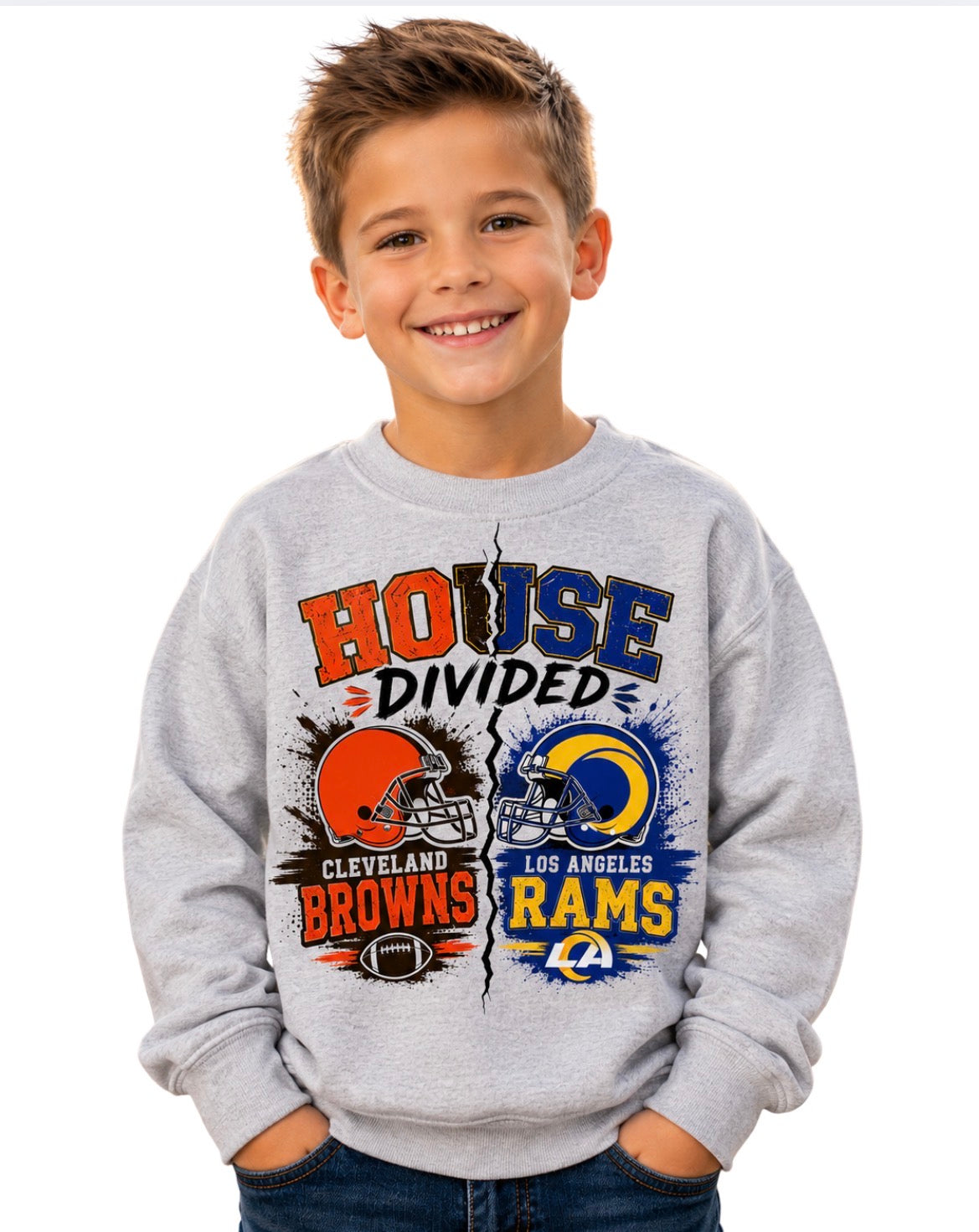 CUSTOM House Divided Toddler Boys Crew Neck