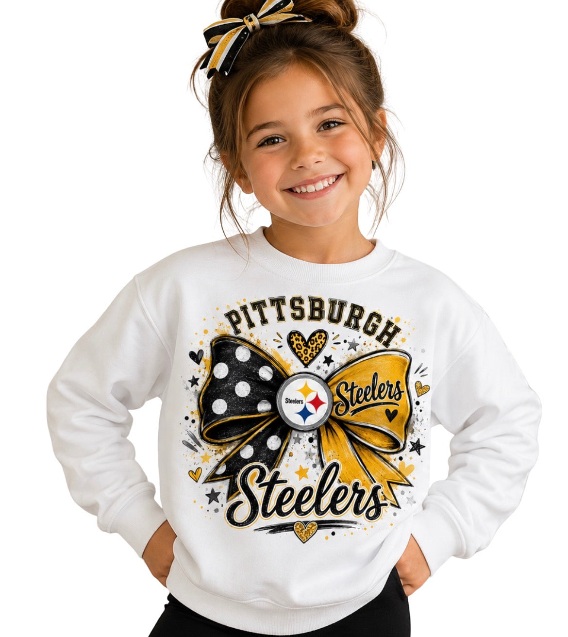 Pittsburgh Steelers Toddler Youth Girls Women's Crew Neck