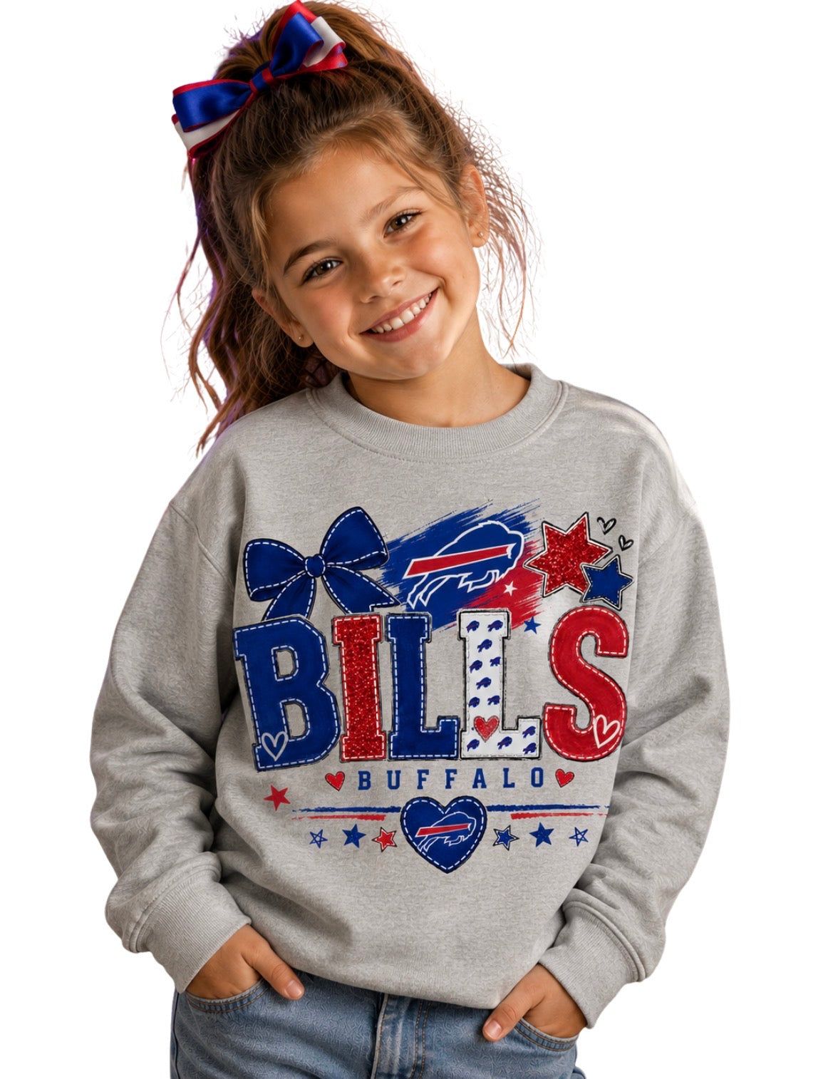 Buffalo Bills Toddler Youth Girls Women's Crew Neck
