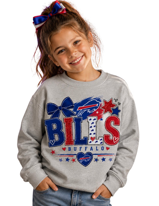 Buffalo Bills Toddler Youth Girls Women's Crew Neck