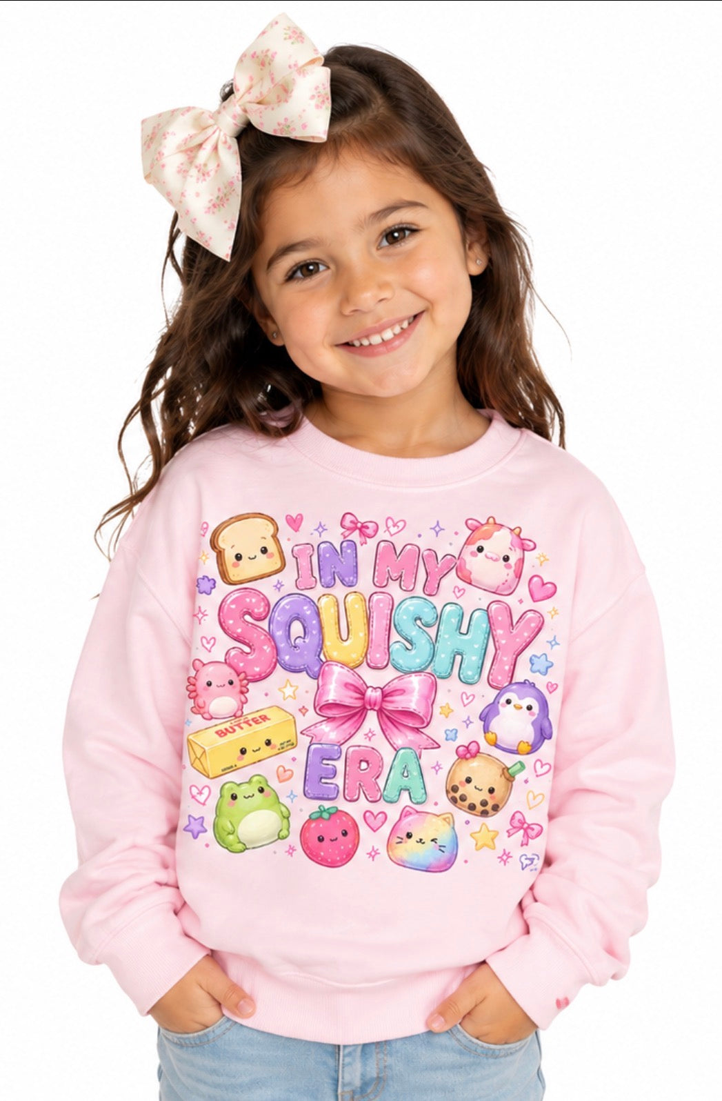 In my Squishy Era Toddler Youth Girls Crew Neck
