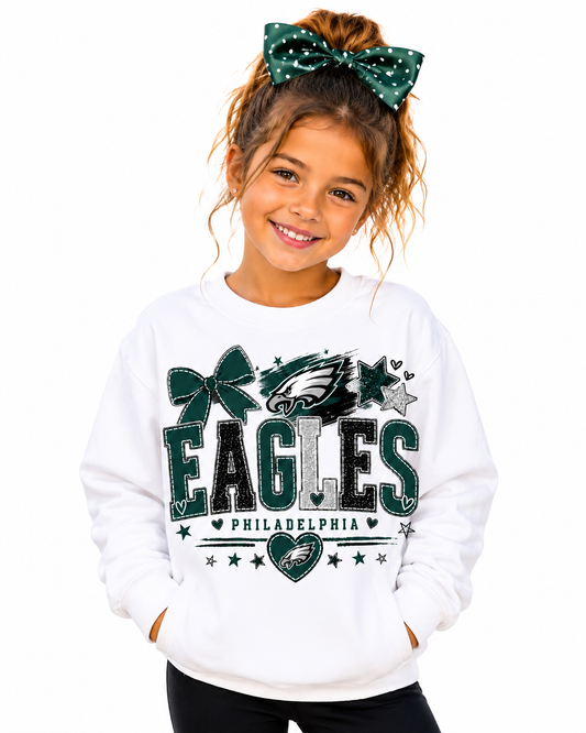 Philadelphia Eagles Girls Women's Crew Neck
