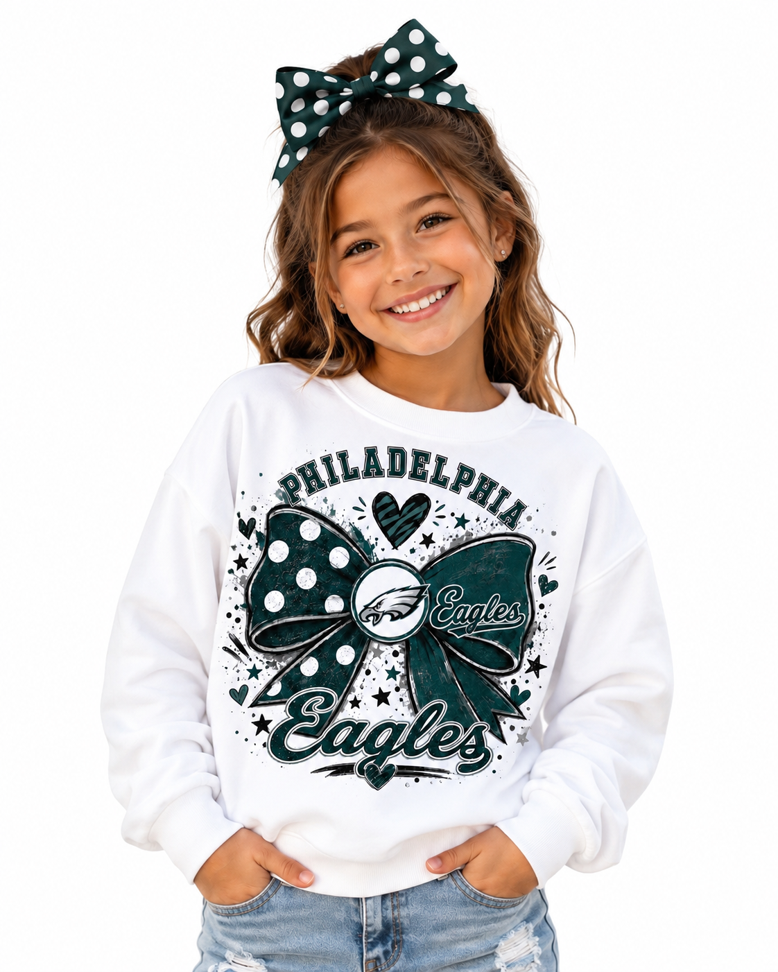 Philadelphia Eagles Girls Women's Crew Neck