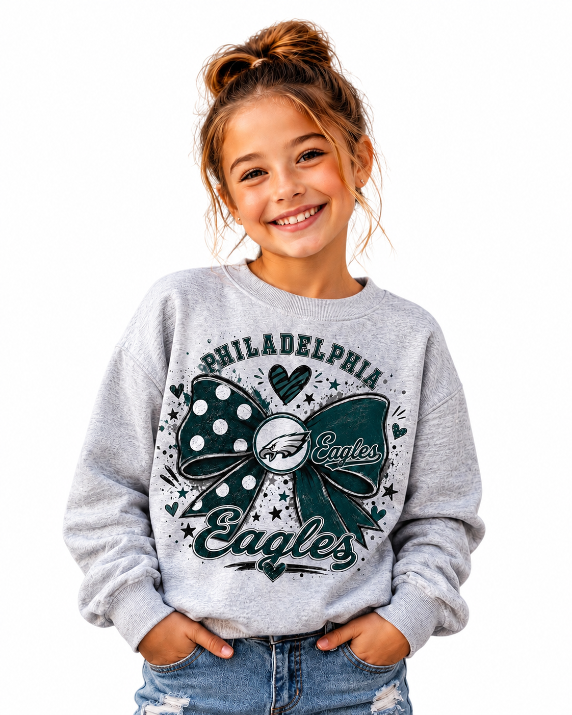 Philadelphia Eagles Girls Women's Crew Neck