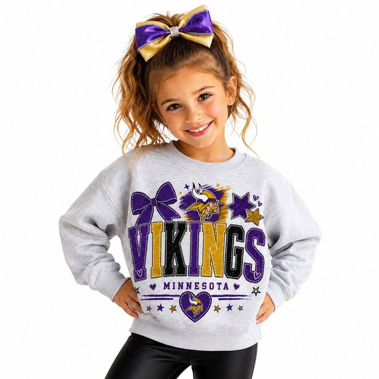Minnesota Vikings Girl Womens Crew Neck
