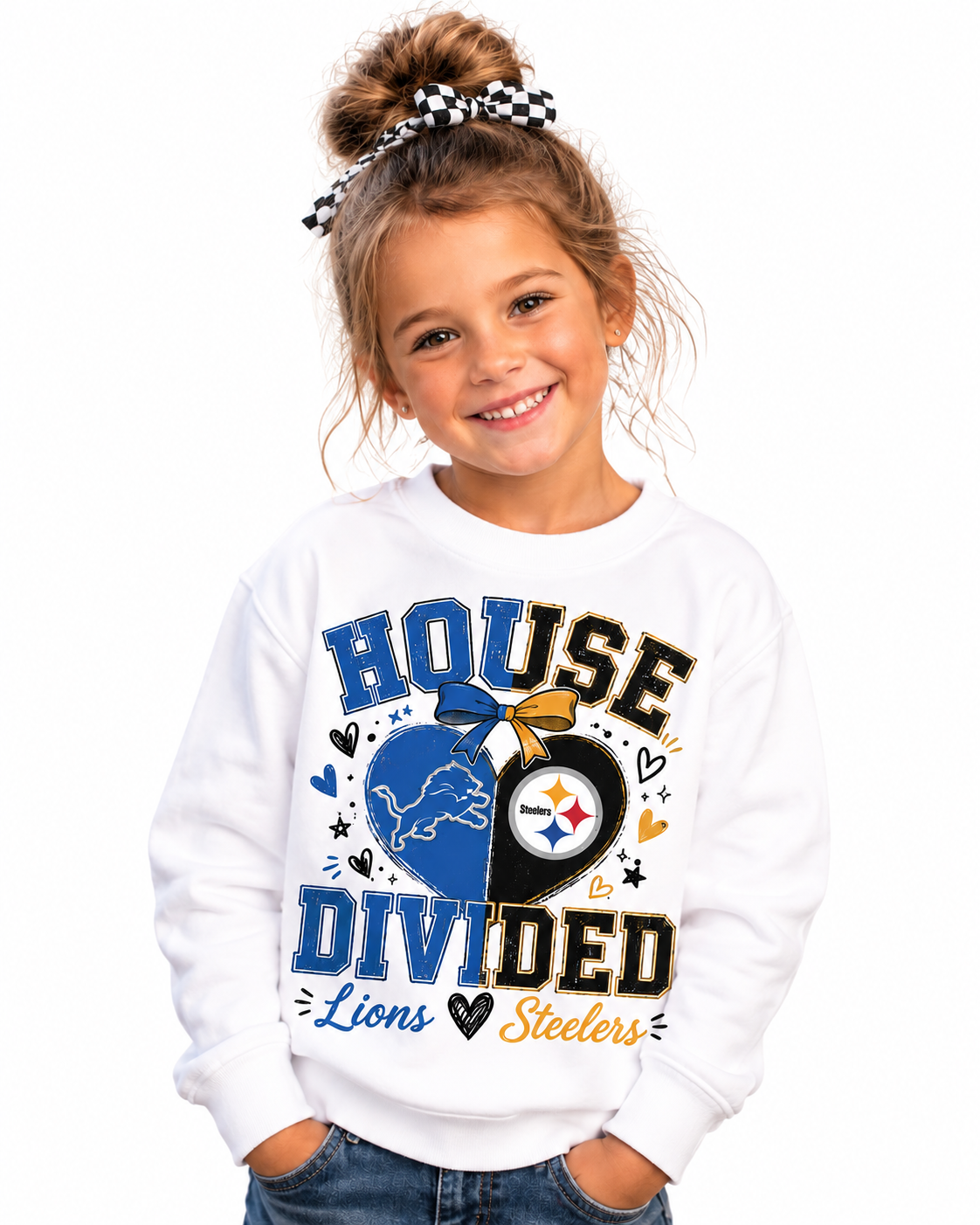 CUSTOM House Divided Toddler Girls Women's Crew Neck